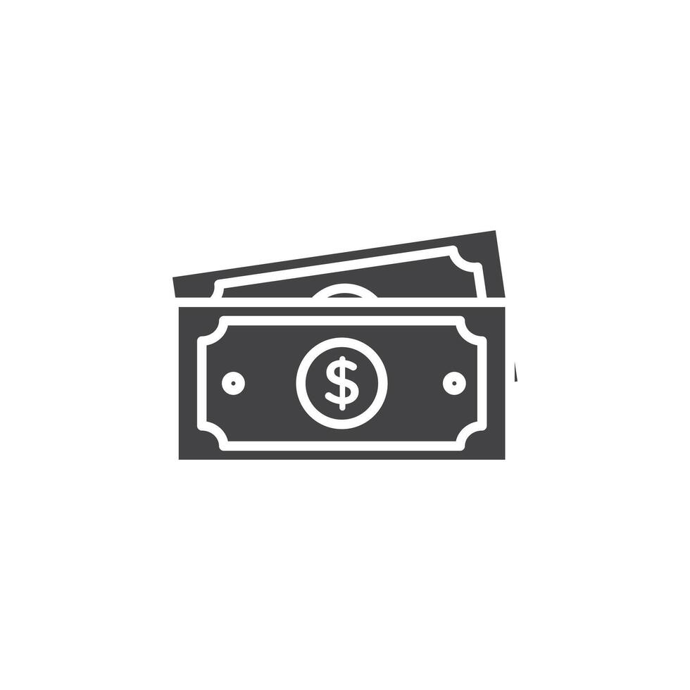 Cash icon Symbol mark in filled style vector
