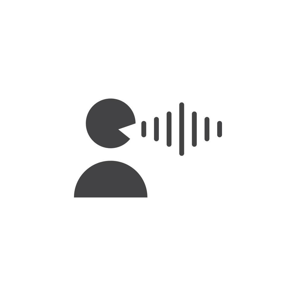 Voice icon Symbol mark in filled style vector