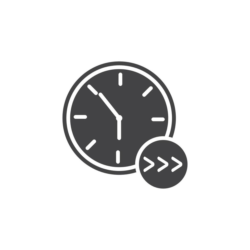 Time forward icon Symbol mark in filled style vector