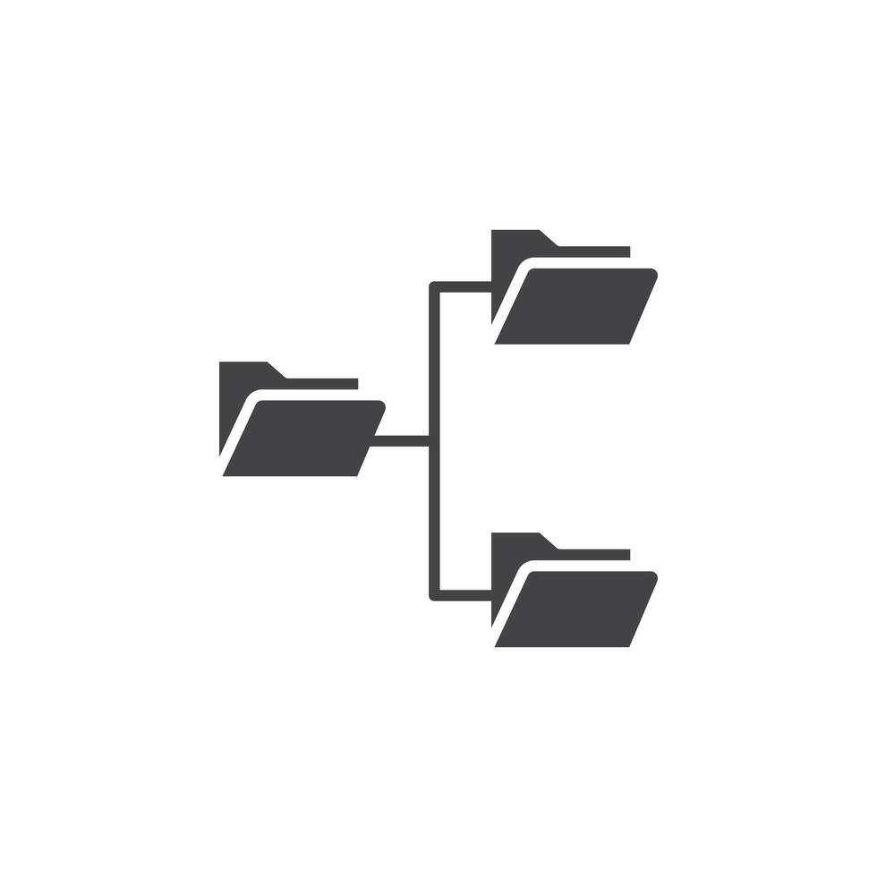 Folder tree icon Symbol mark in filled style vector