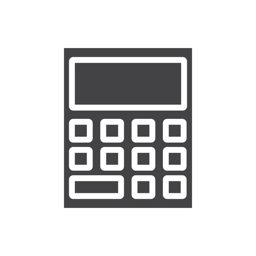 Calculator icon Symbol mark in filled style vector