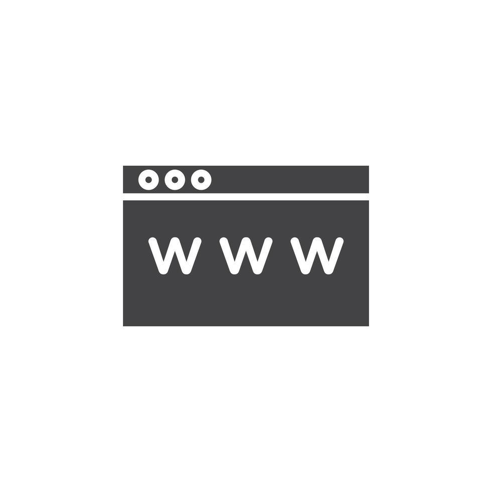 Browser icon Symbol mark in filled style vector