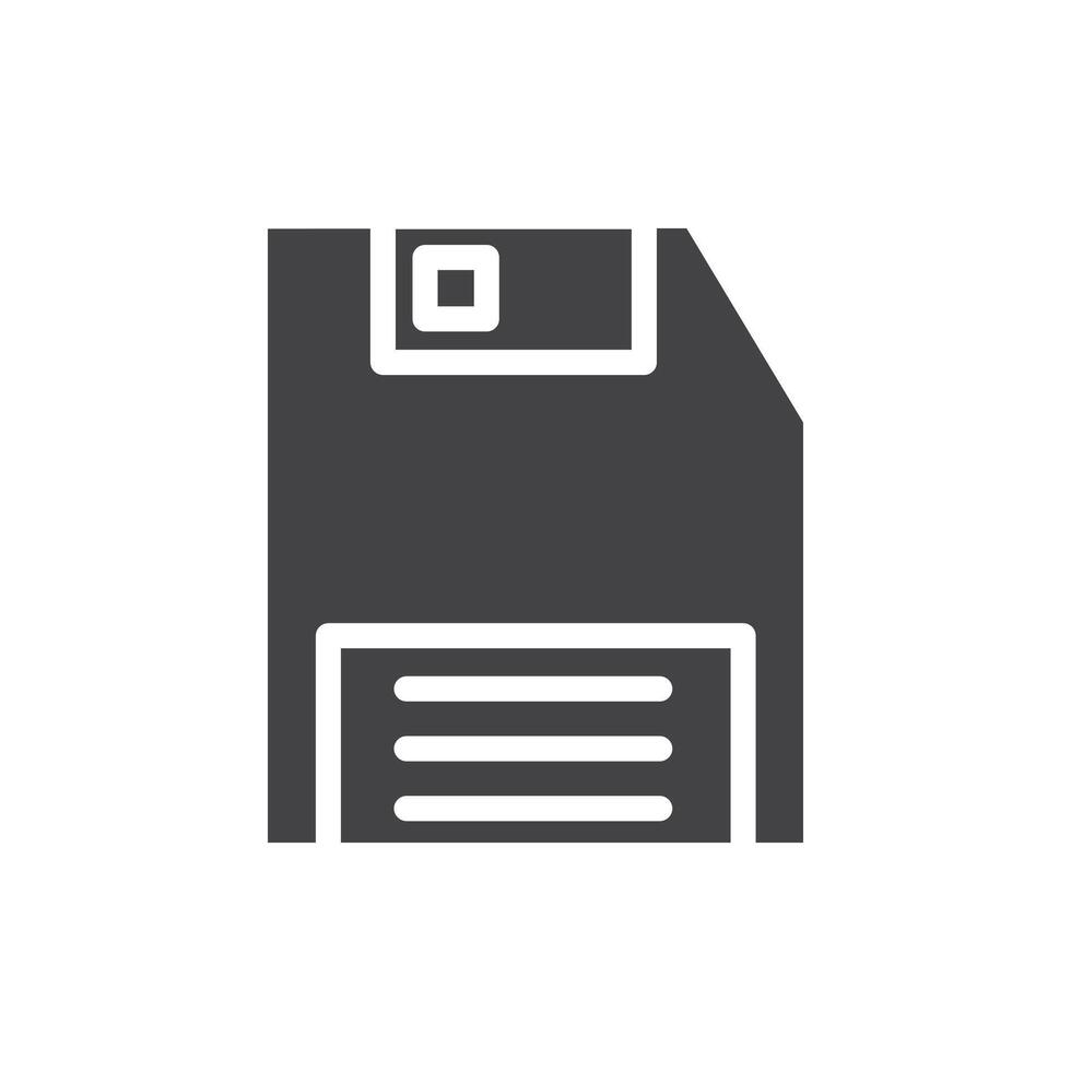 Floppy disk icon Symbol mark in filled style vector