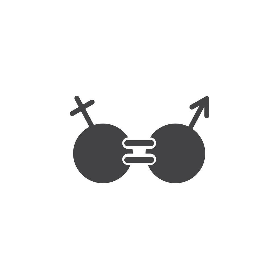 Gender equality icon Symbol mark in filled style vector