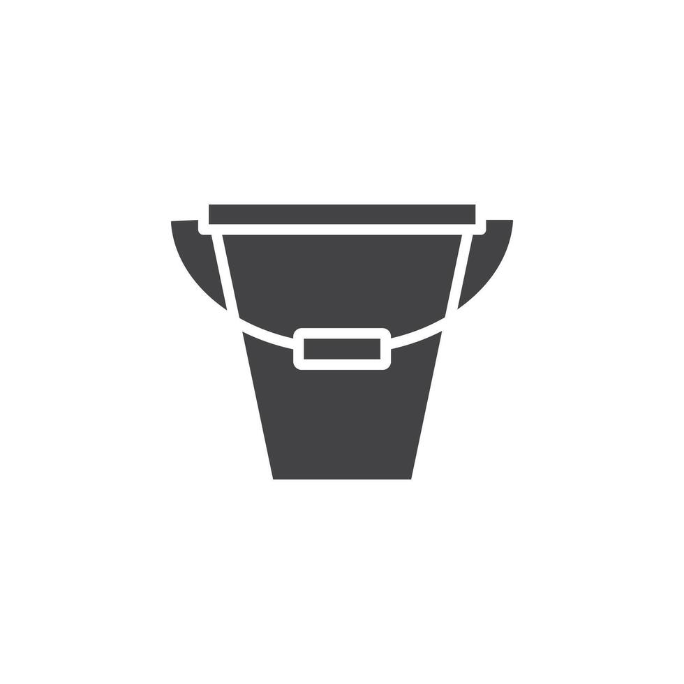 Bucket icon Symbol mark in filled style vector