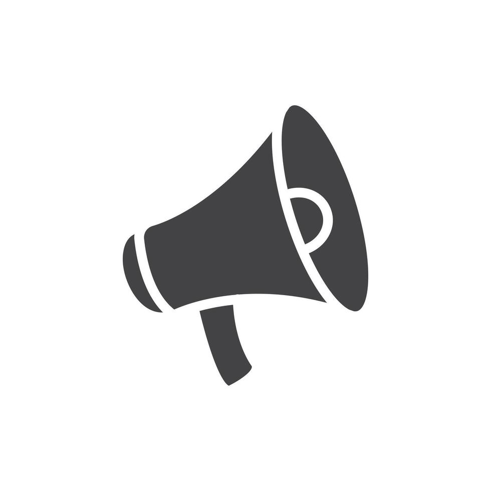Megaphone icon Symbol mark in filled style vector
