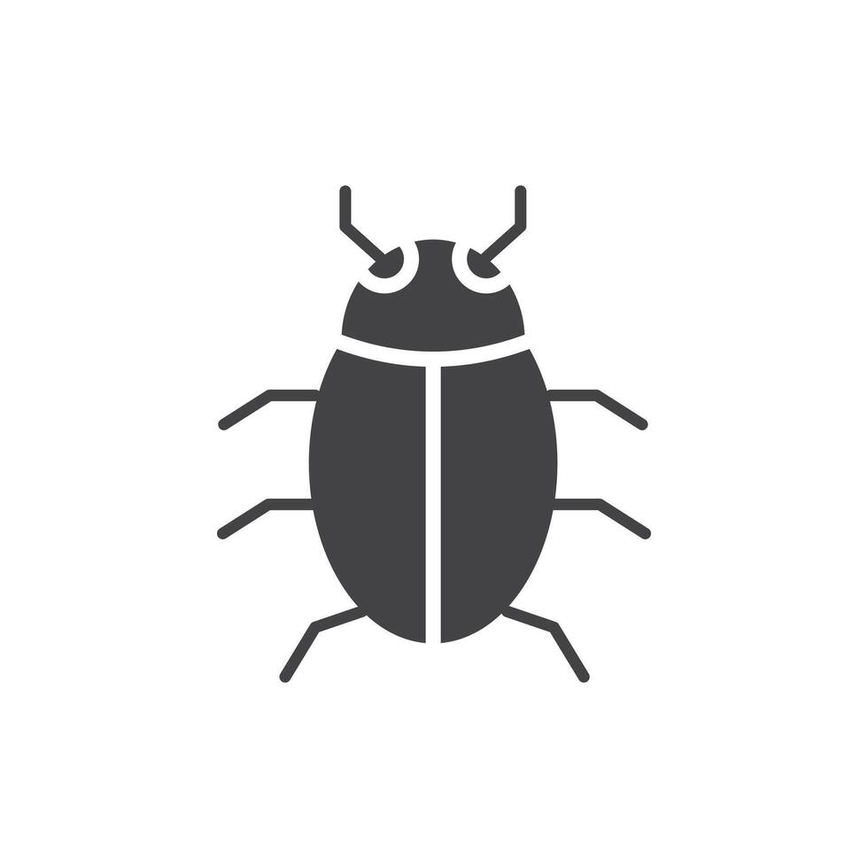Bug icon Symbol mark in filled style vector