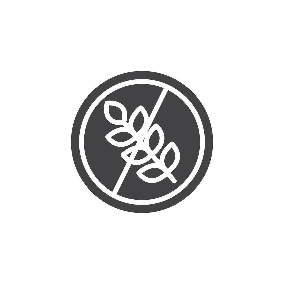 Gluten free icon Symbol mark in filled style vector