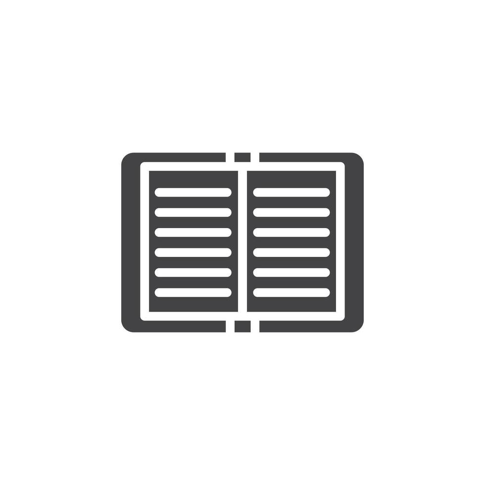 Book open icon Symbol mark in filled style vector