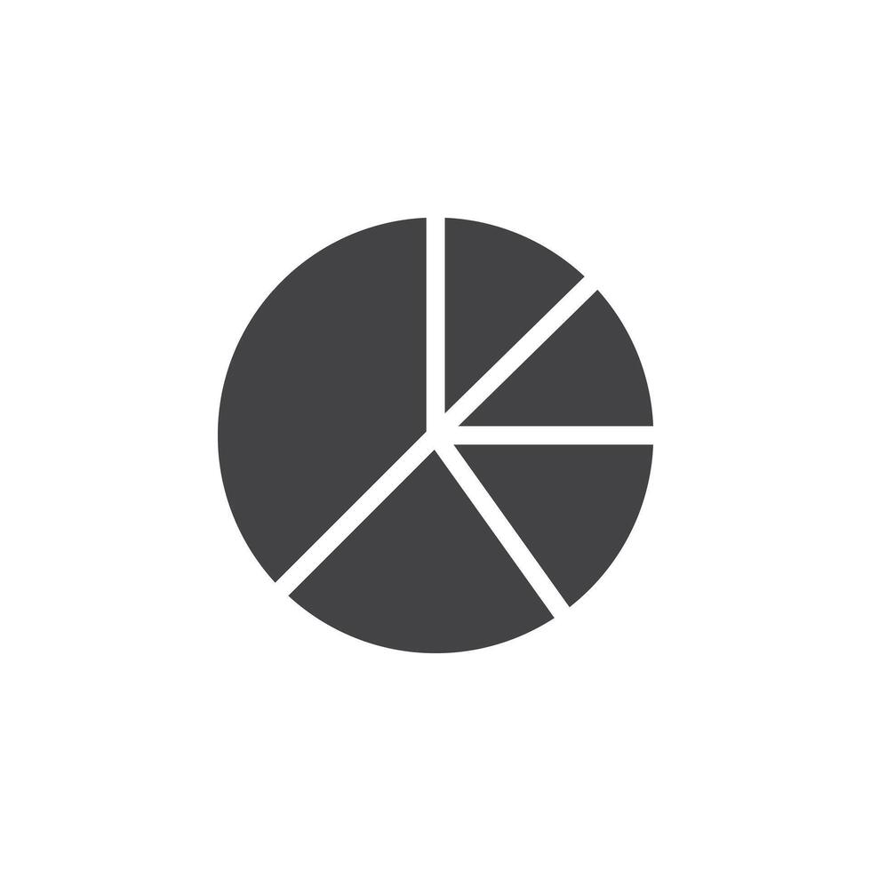 Pie Chart Icon Symbol mark in filled style vector