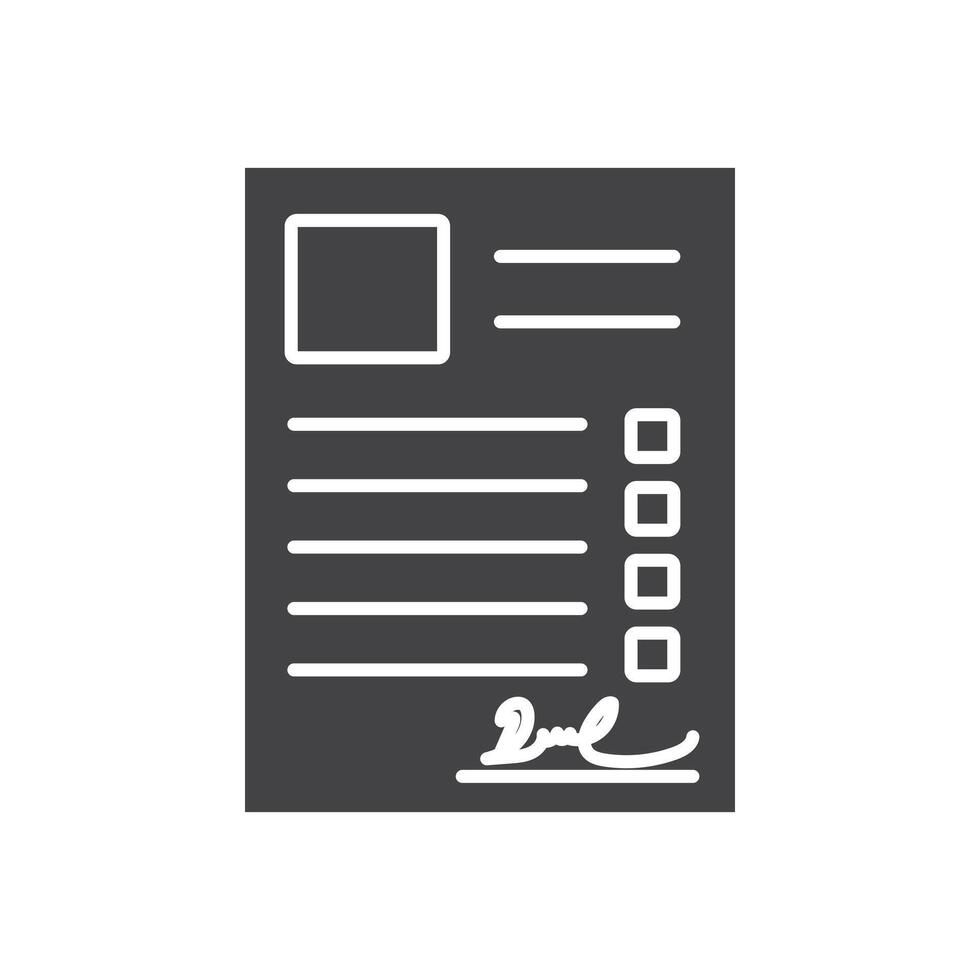 Signed document icon Symbol mark in filled style vector