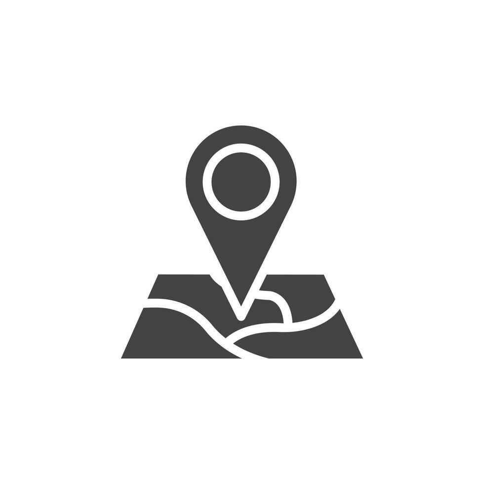 Map pin icon Symbol mark in filled style vector