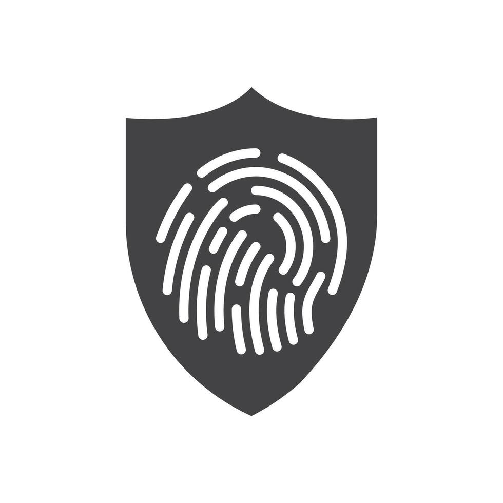 Biometric security icon Symbol mark in filled style vector