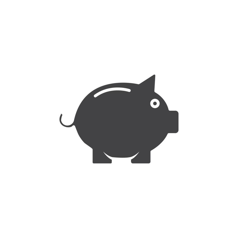 Piggy bank icon Symbol mark in filled style vector