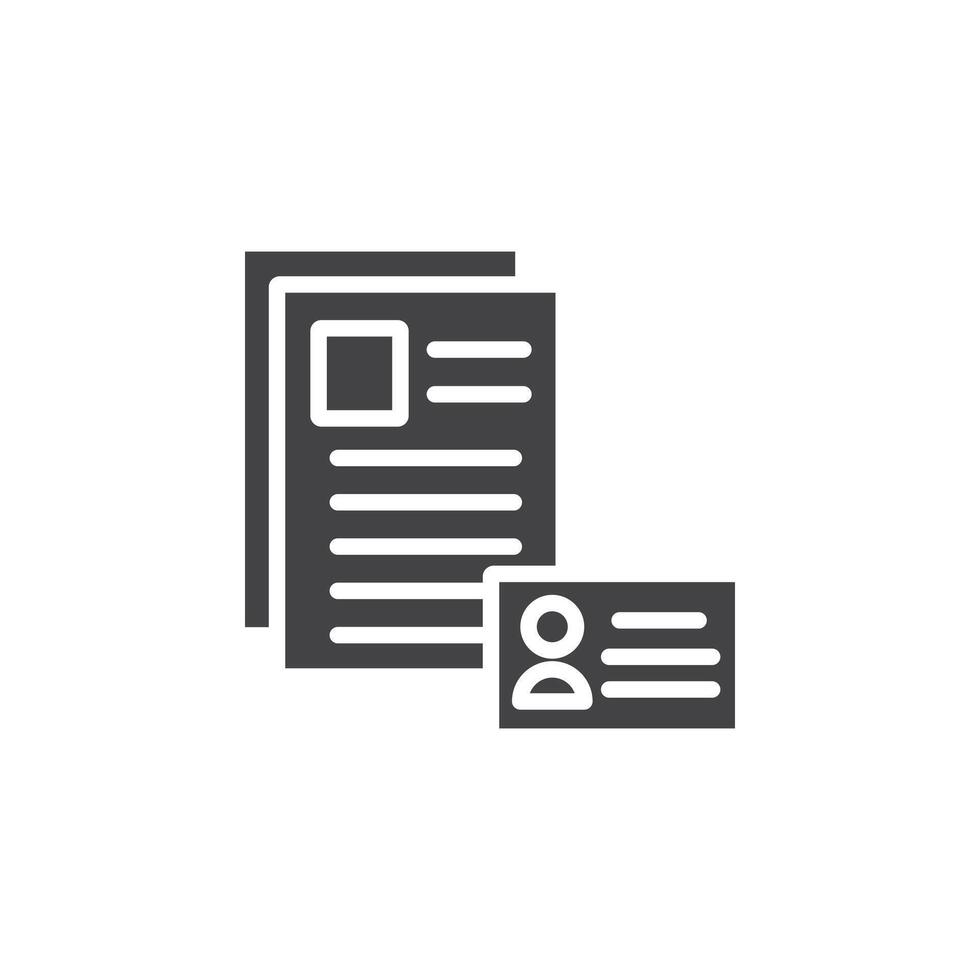 Personal documents icon Symbol mark in filled style vector