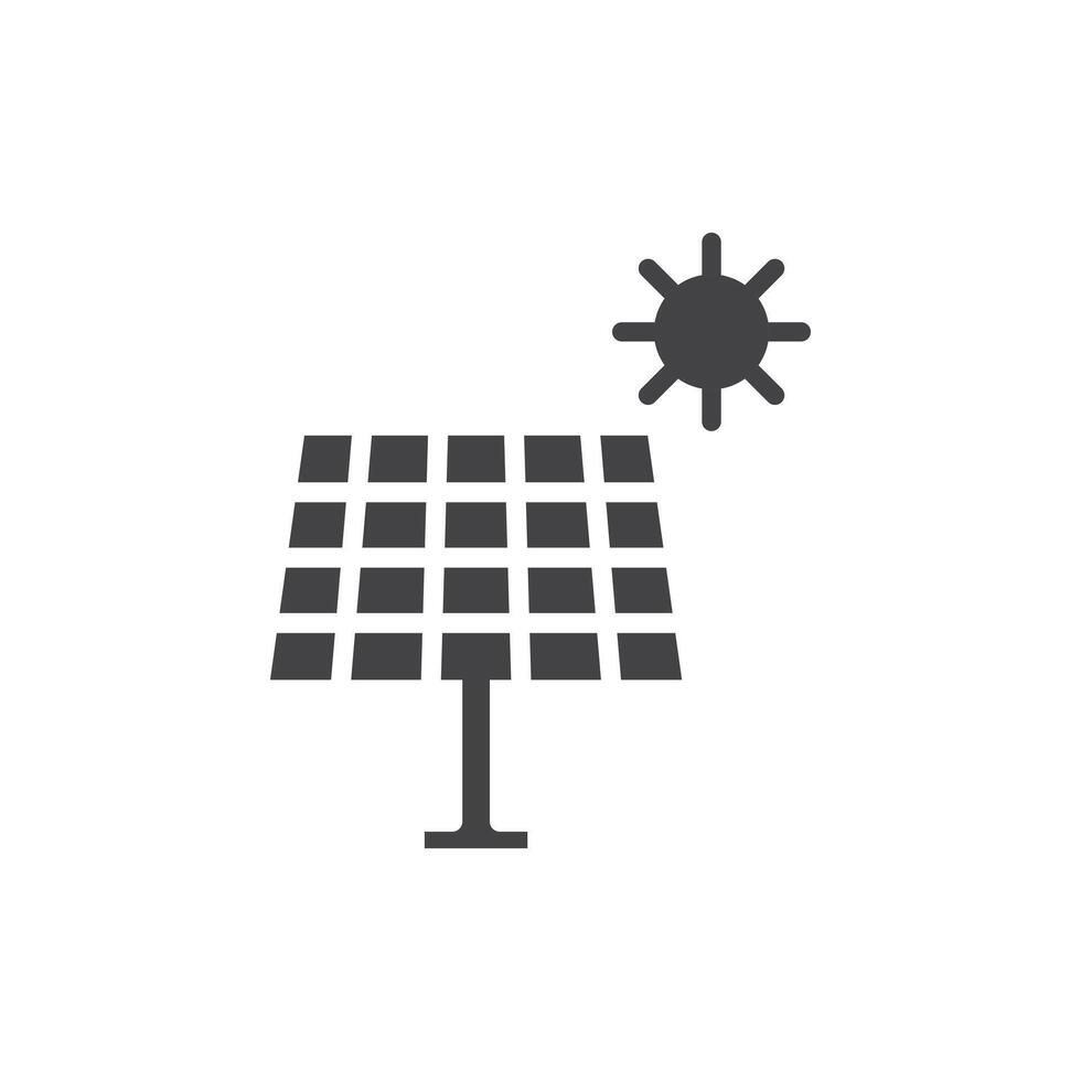 Solar energy icon Symbol mark in filled style vector