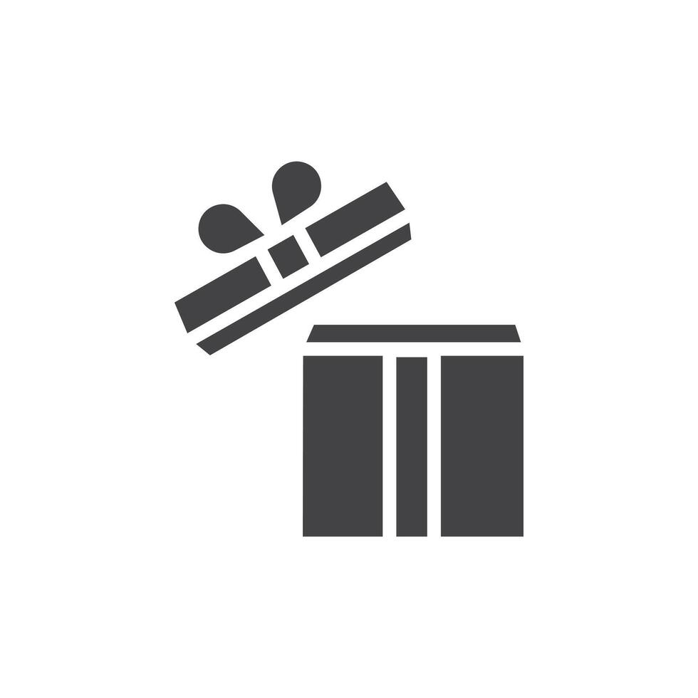 Open gift box icon Symbol mark in filled style vector