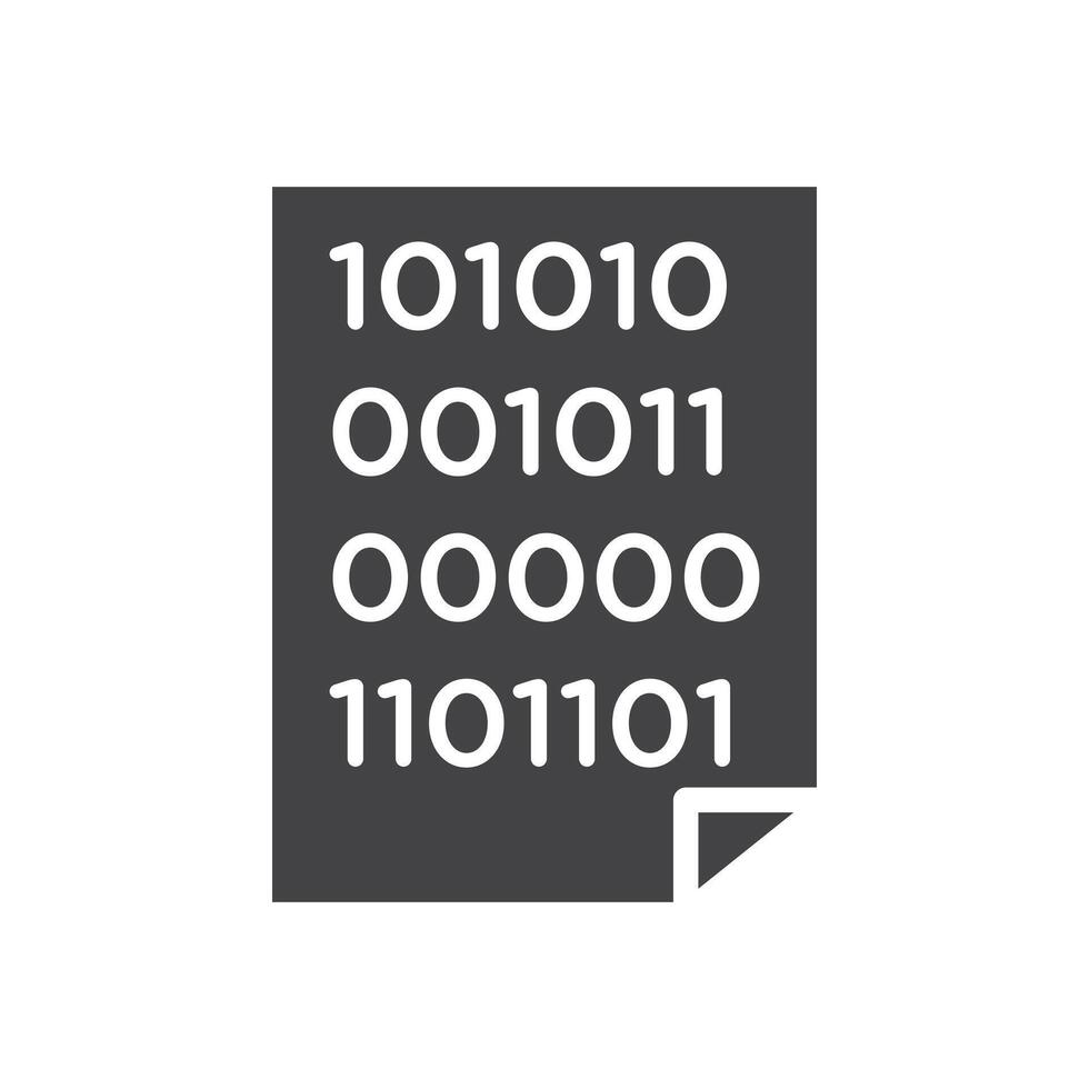 Binary code icon Symbol mark in filled style vector