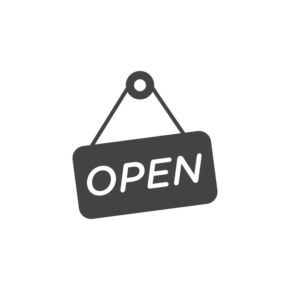 Open sign Symbol mark in filled style vector