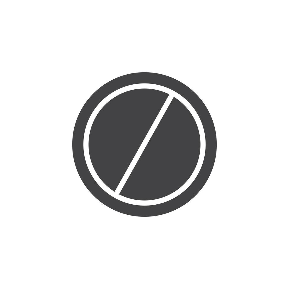 Blocked icon Symbol mark in filled style vector