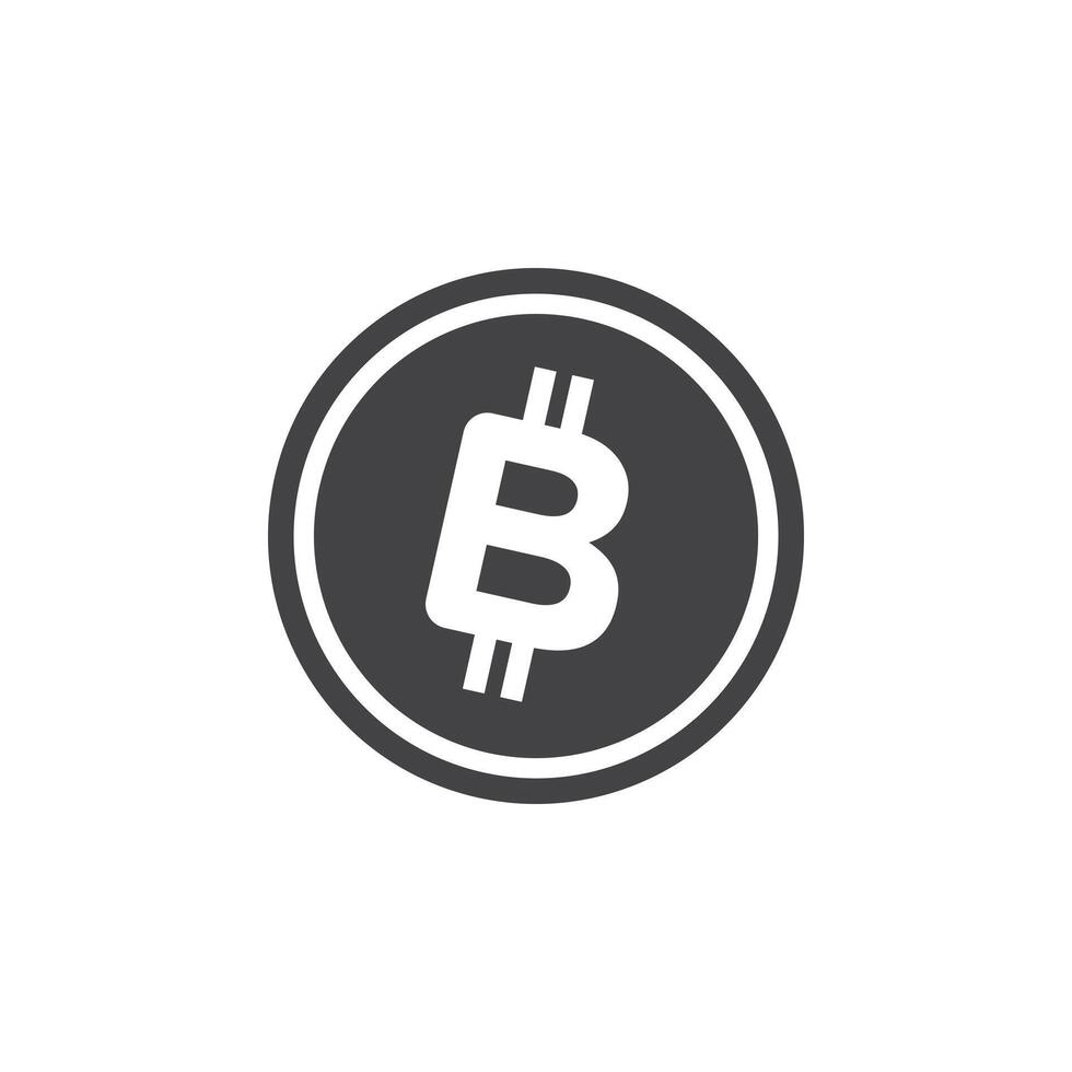 Bitcoin Icon Symbol mark in filled style vector