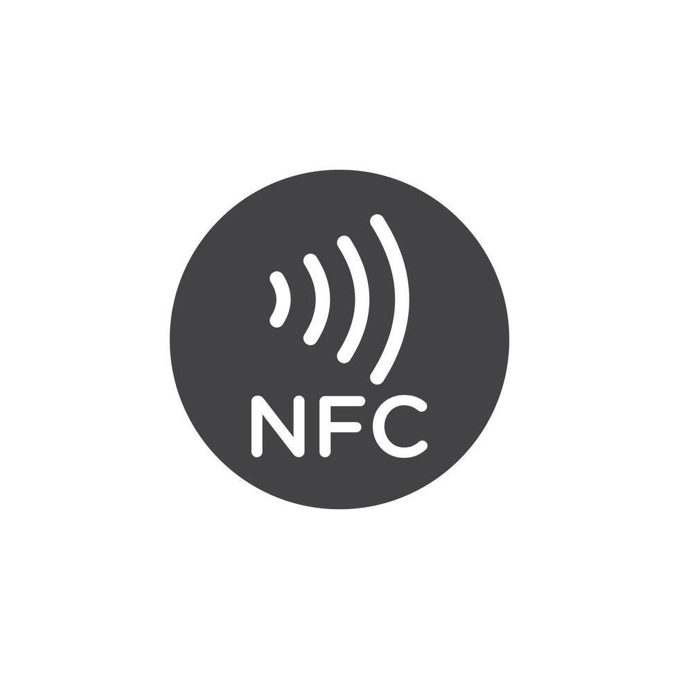 NFC icon Symbol mark in filled style vector