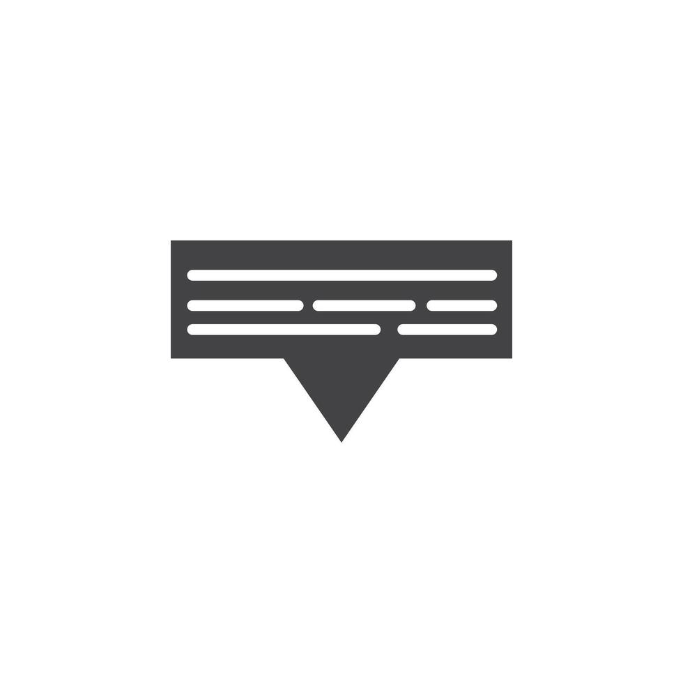 Subtitles icon Symbol mark in filled style vector