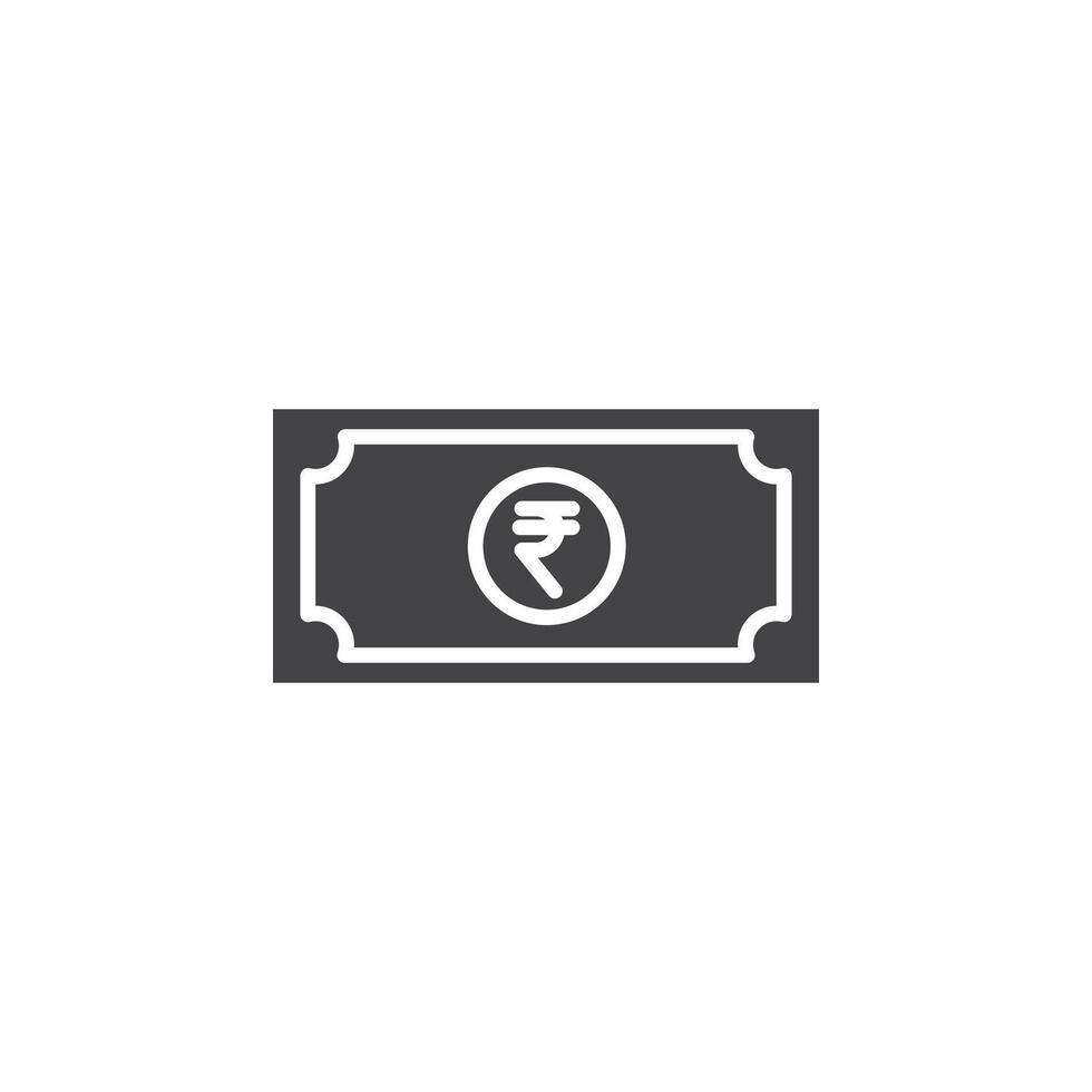 Indian rupee icon Symbol mark in filled style vector