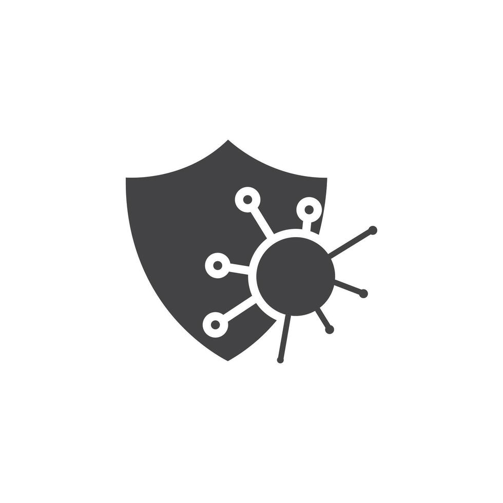 immunity icon Symbol mark in filled style vector