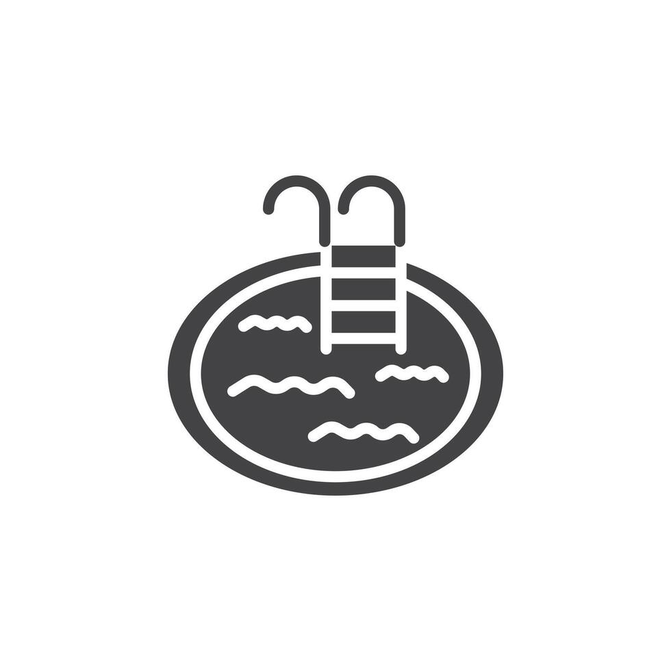 Swimming pool icon Symbol mark in filled style vector