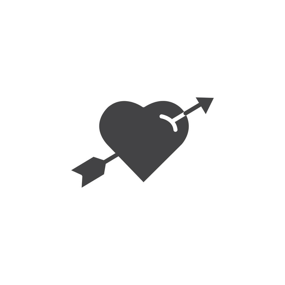 Heart with arrow icon Symbol mark in filled style vector