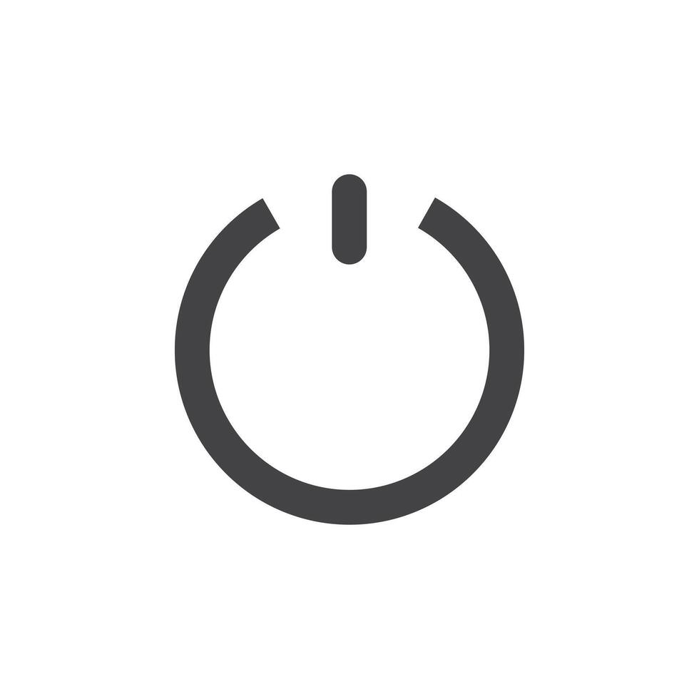 Power icon Symbol mark in filled style vector