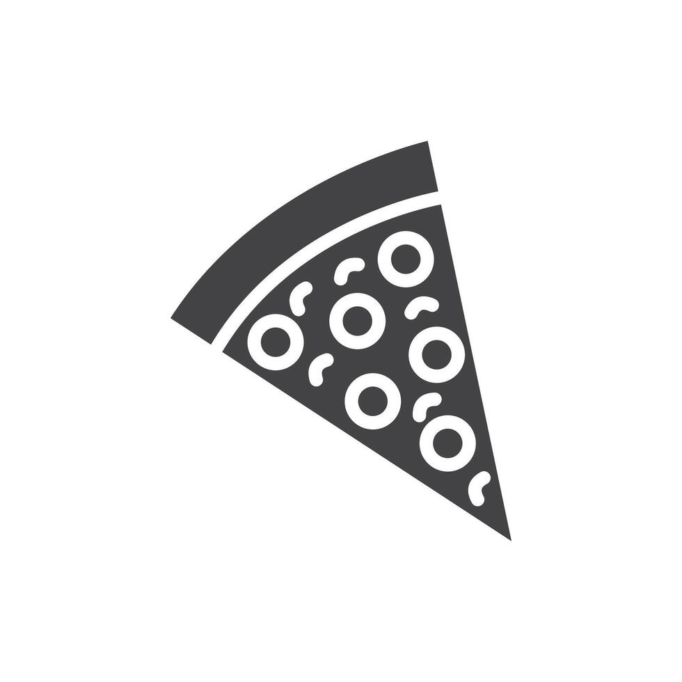 Pizza slice icon Symbol mark in filled style vector