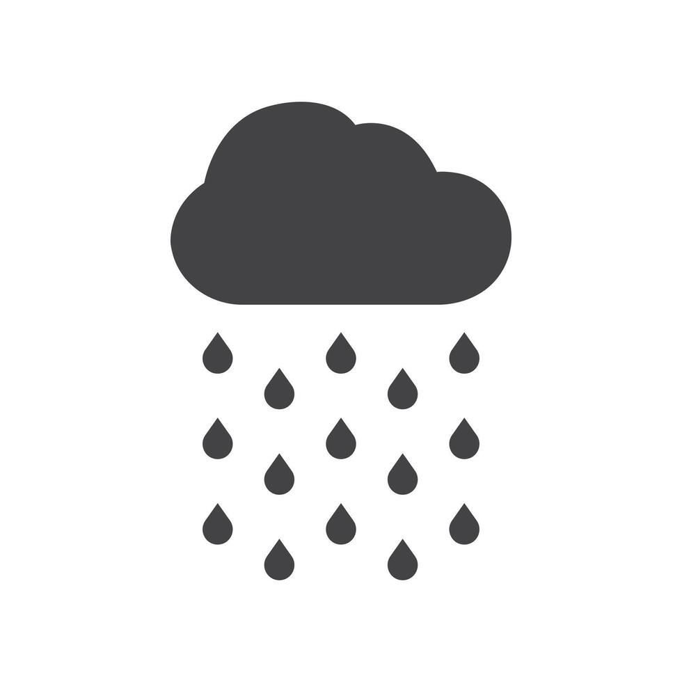 Rain icon Symbol mark in filled style vector