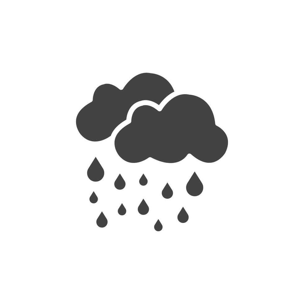 Rainy icon Symbol mark in filled style vector