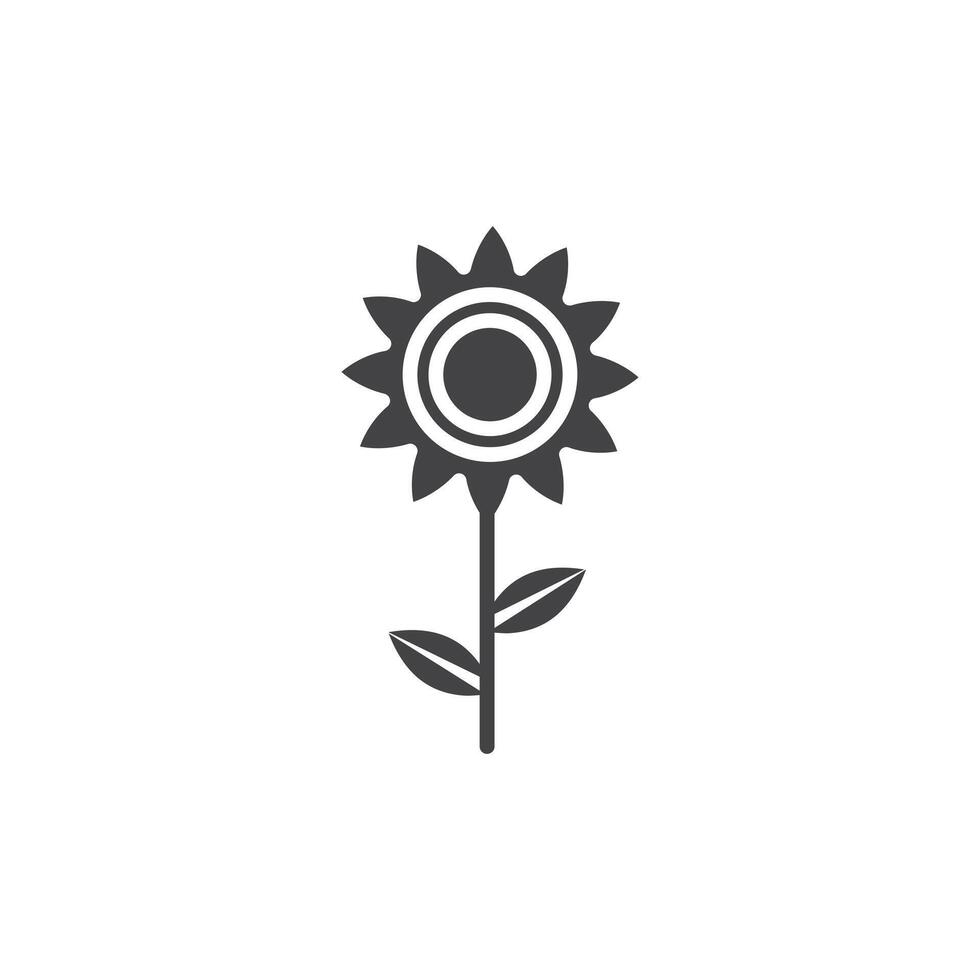 Sunflower icon Symbol mark in filled style vector