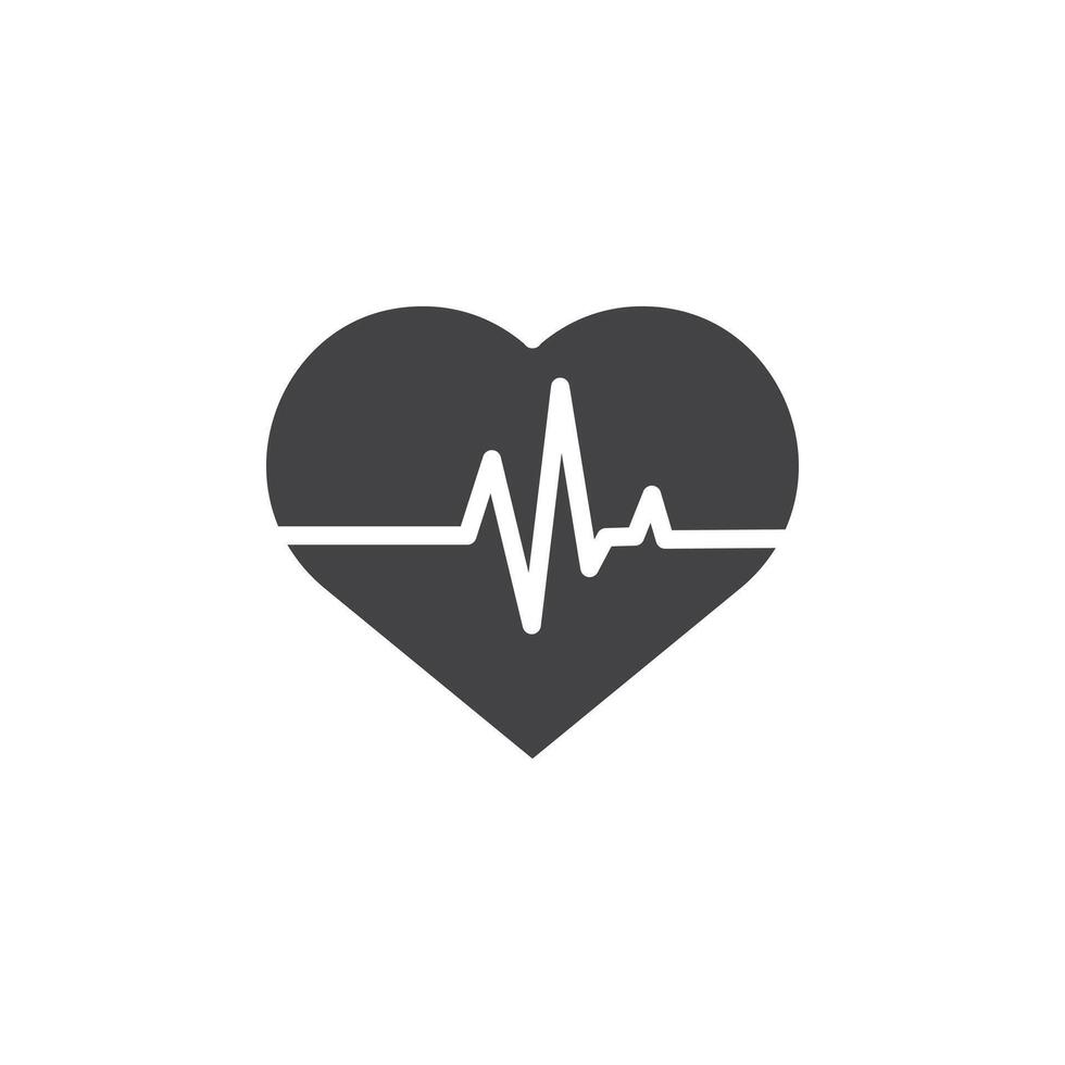 Heartbeat icon Symbol mark in filled style vector