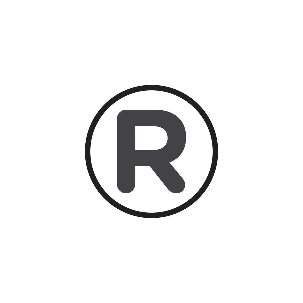 Registered trademark symbol Symbol mark in filled style vector
