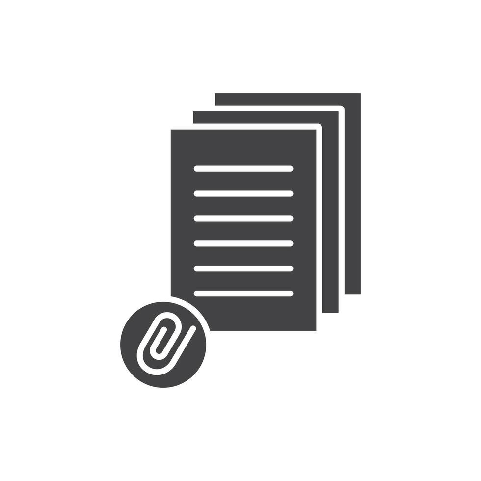 Attach document icon Symbol mark in filled style vector