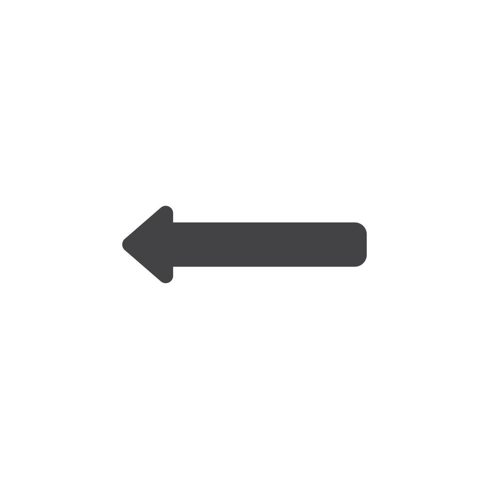 Arrow left icon Symbol mark in filled style vector