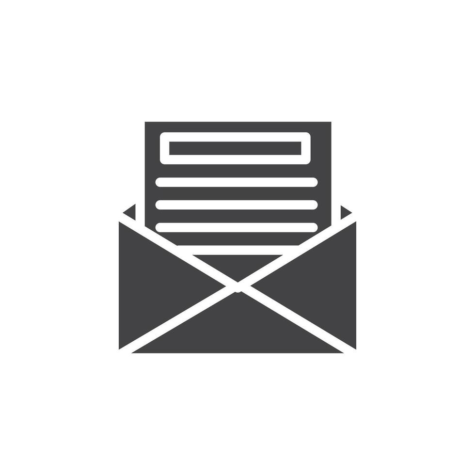 Newsletter icon Symbol mark in filled style vector