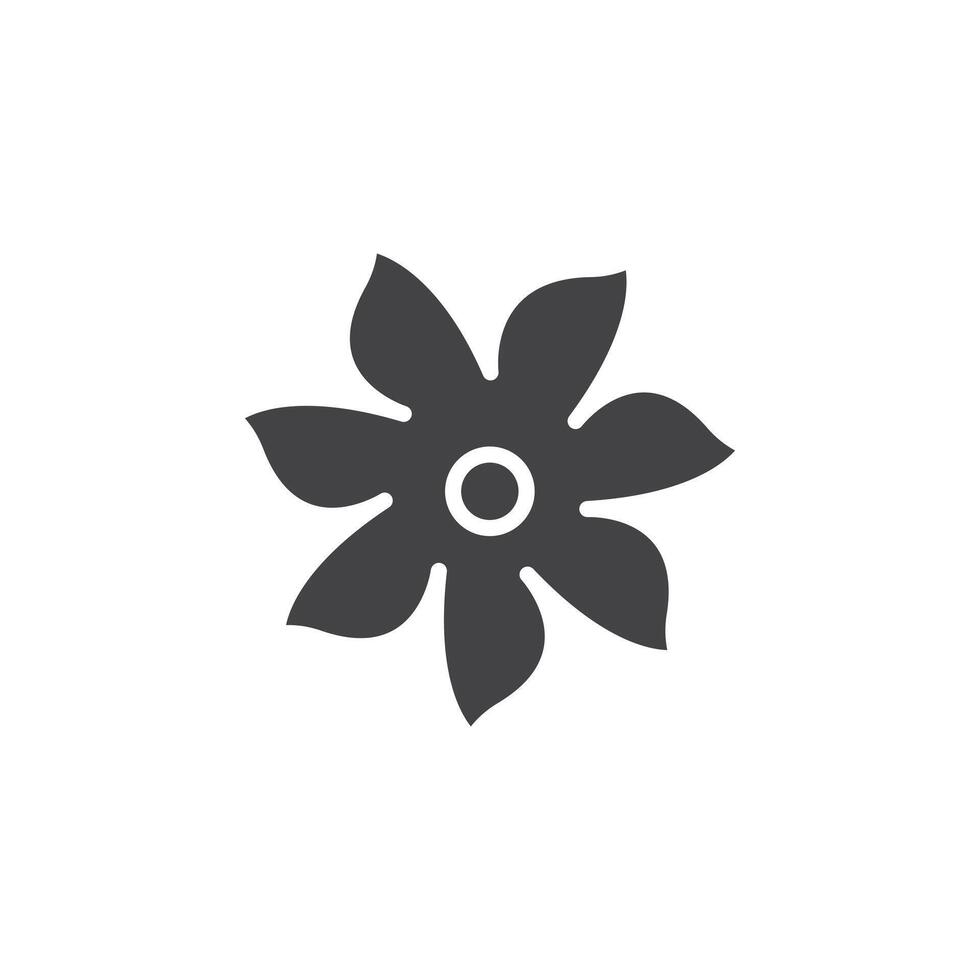 Jasmine icon Symbol mark in filled style vector