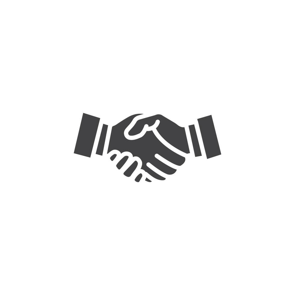 Handshake icon Symbol mark in filled style vector