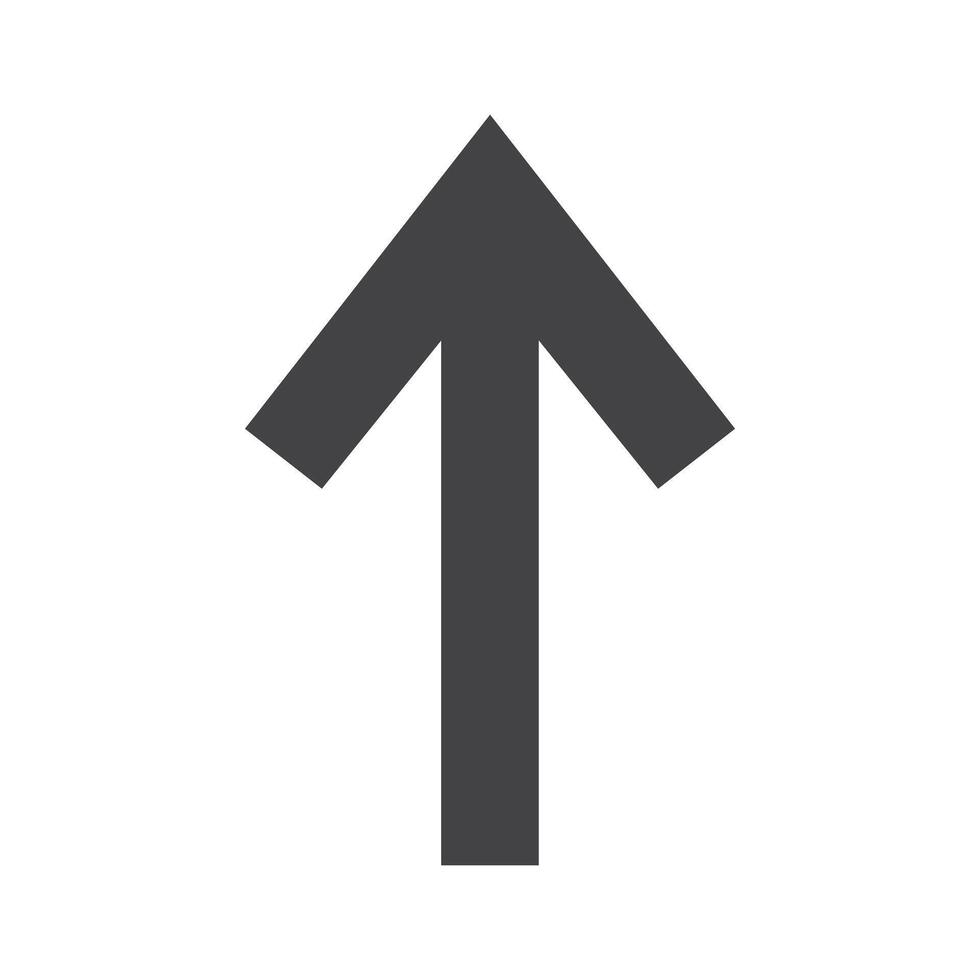 Arrow up icon Symbol mark in filled style vector