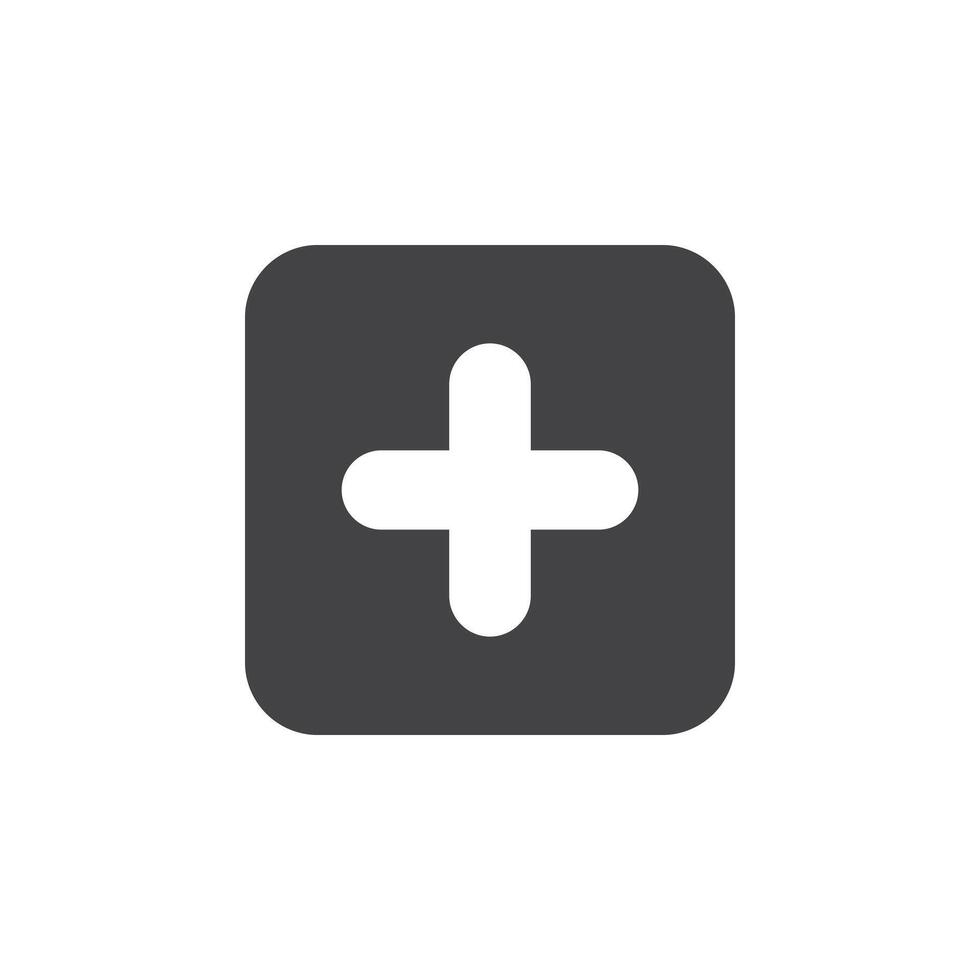 Add icon Symbol mark in filled style vector