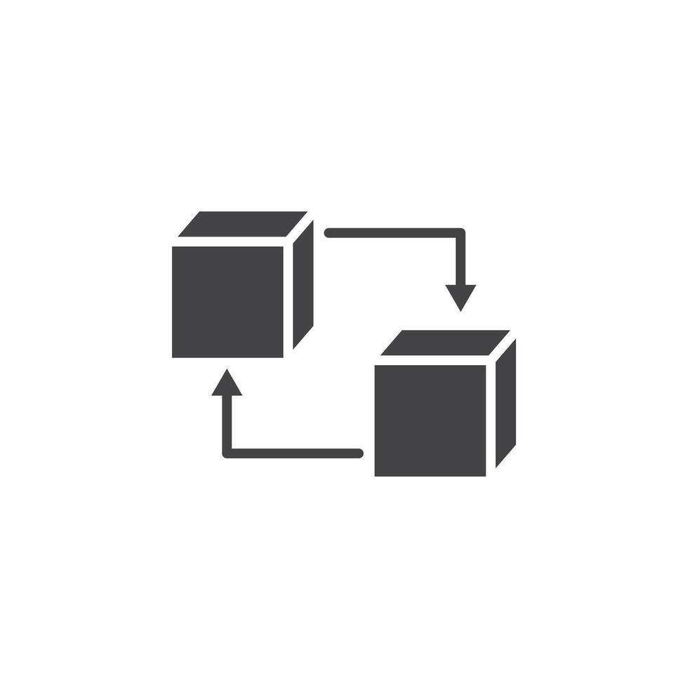 Replace icon Symbol mark in filled style vector