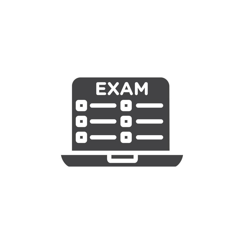 Online exam test icon Symbol mark in filled style vector