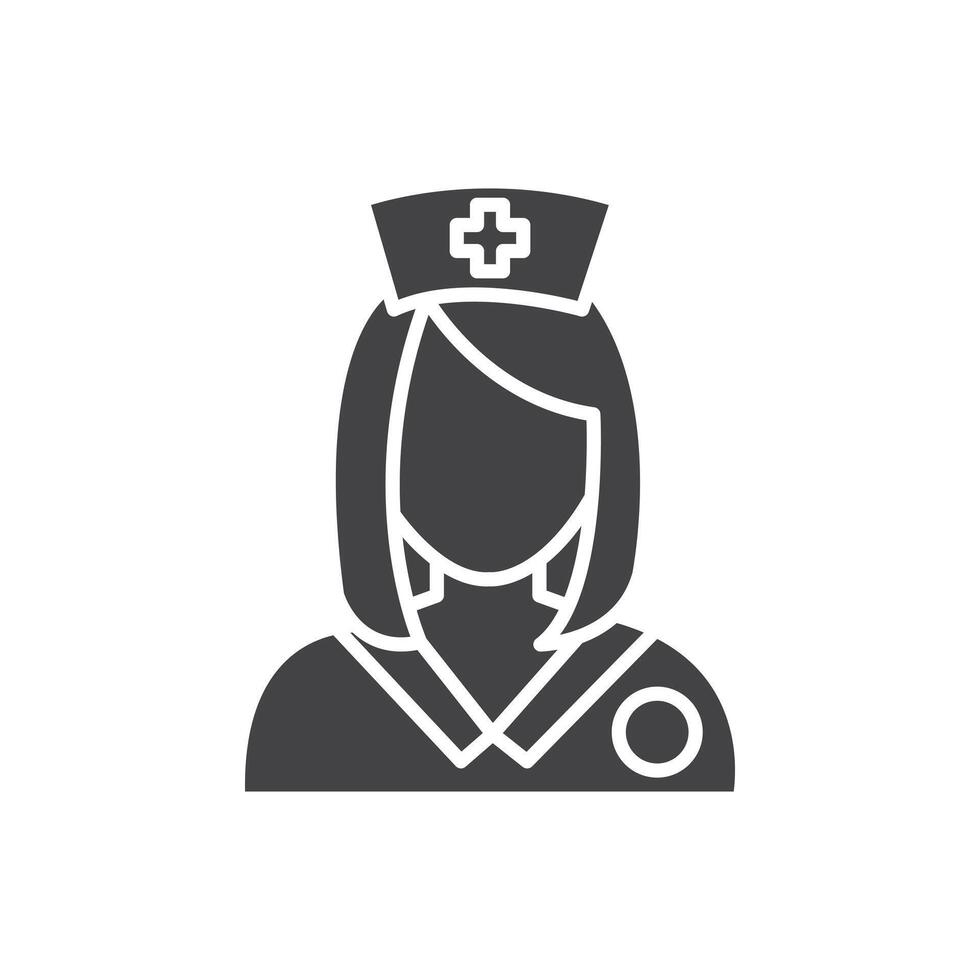 Nurse Icon Symbol mark in filled style vector