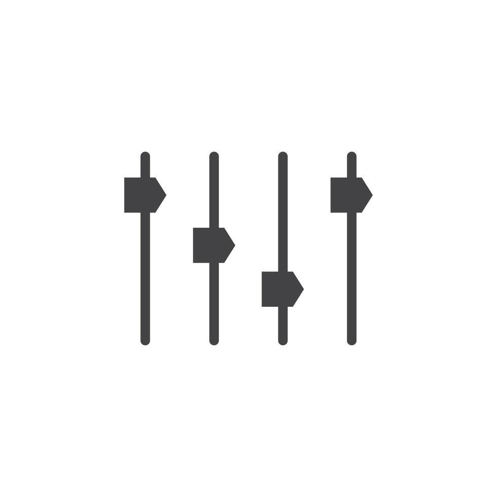 Equalizer icon Symbol mark in filled style vector