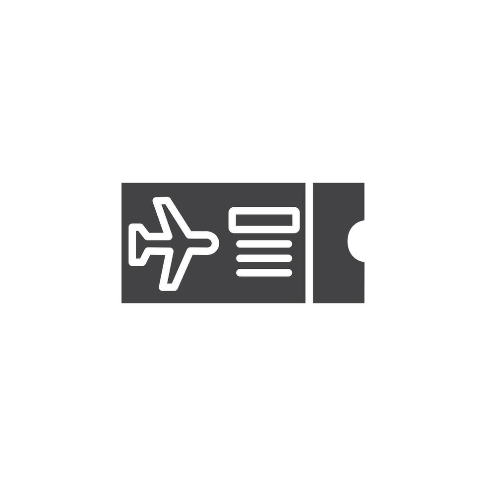 Flight tickets icon Symbol mark in filled style vector
